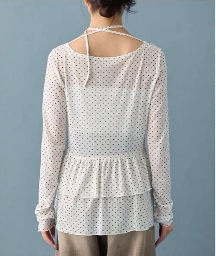 mystic ドットティアードプルオーバー　Vネックカーディガン　セット