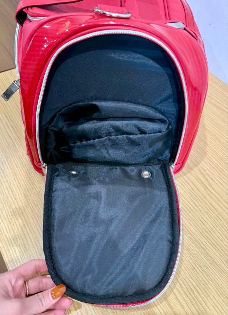 【極美品】J.LINDEBERG 2WAYボストンバッグ 赤 シューズポケット付