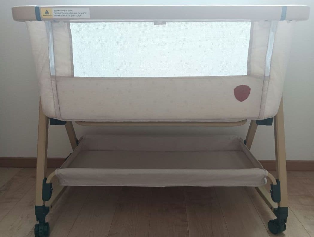 HZDMJ ベビーベッド ベージュ 説明書・蚊帳付き