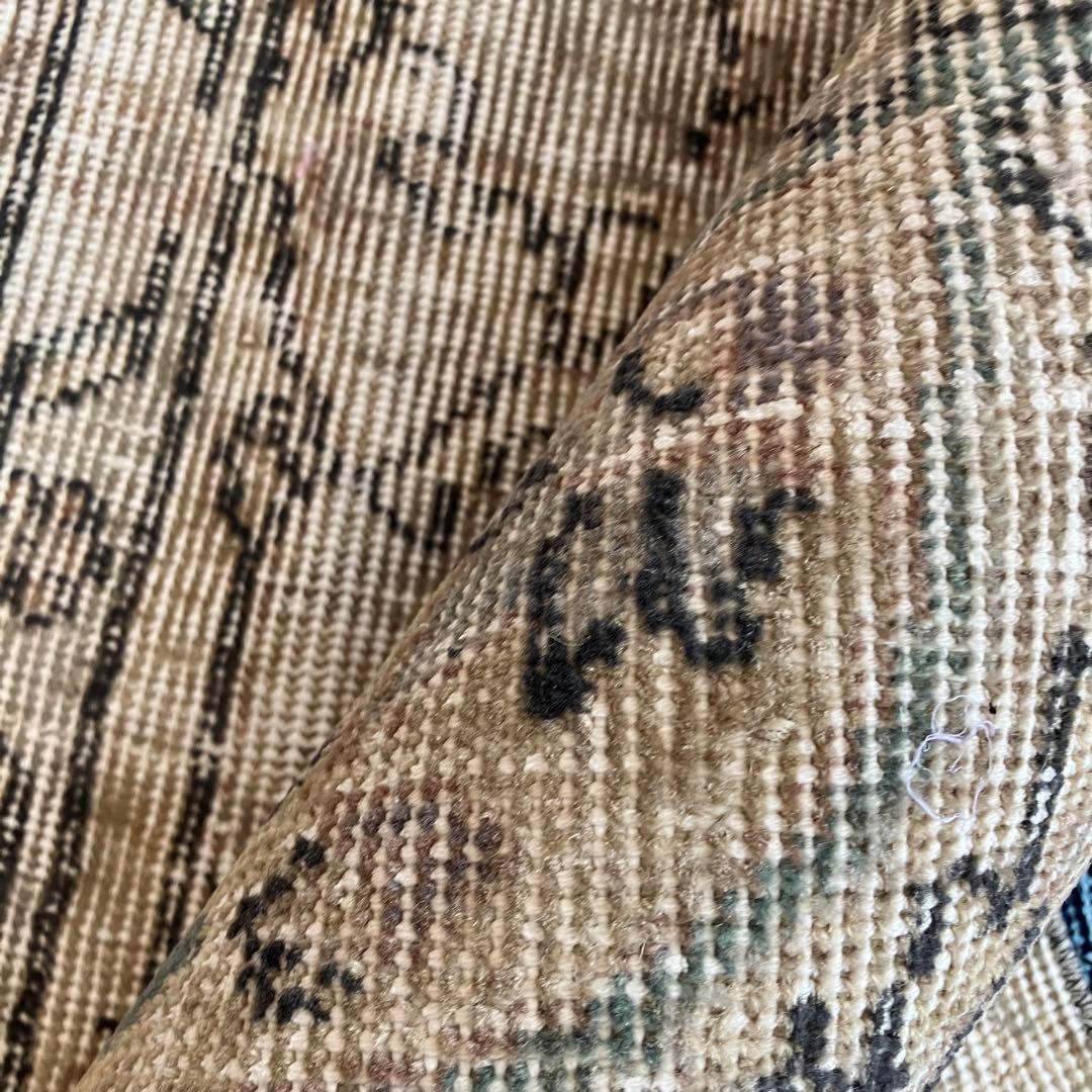 ペールベージュピンク58×189フラワーライン　ランナー　トルコヴィンテージラグ