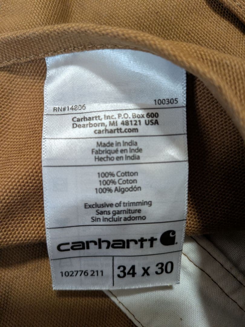 Carhartt オーバーオール 34 x 30 ブラウン