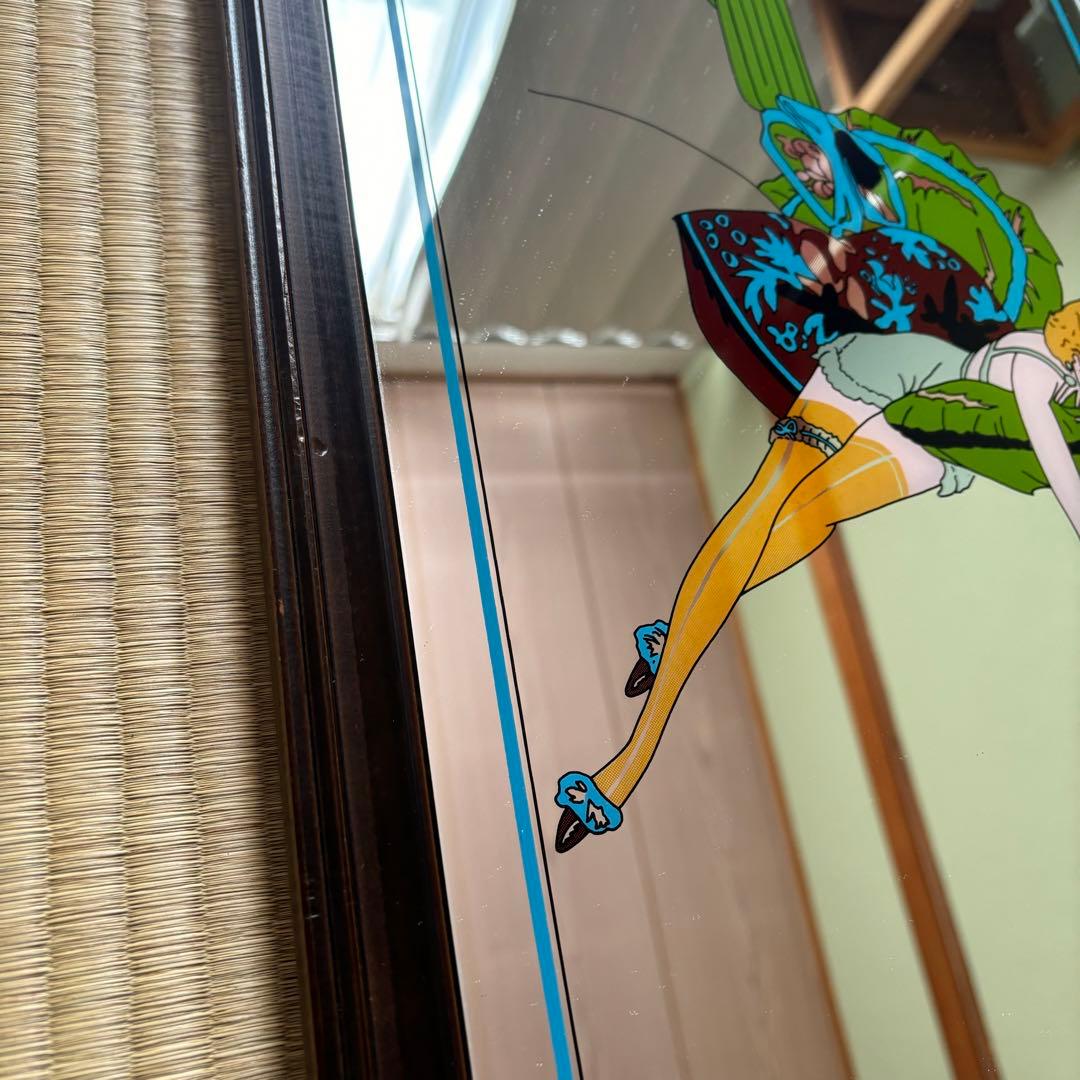 ウイスキー　鏡　レトロ　NIKKA WHISKY パブミラー　ビンテージ　当時