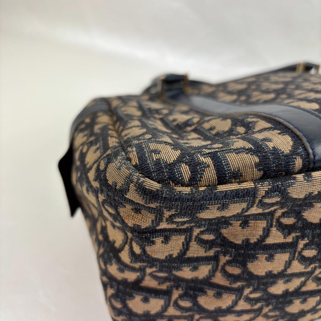 クリスチャン・ディオール トロッター キャンバス ハンドバッグ ネイビー