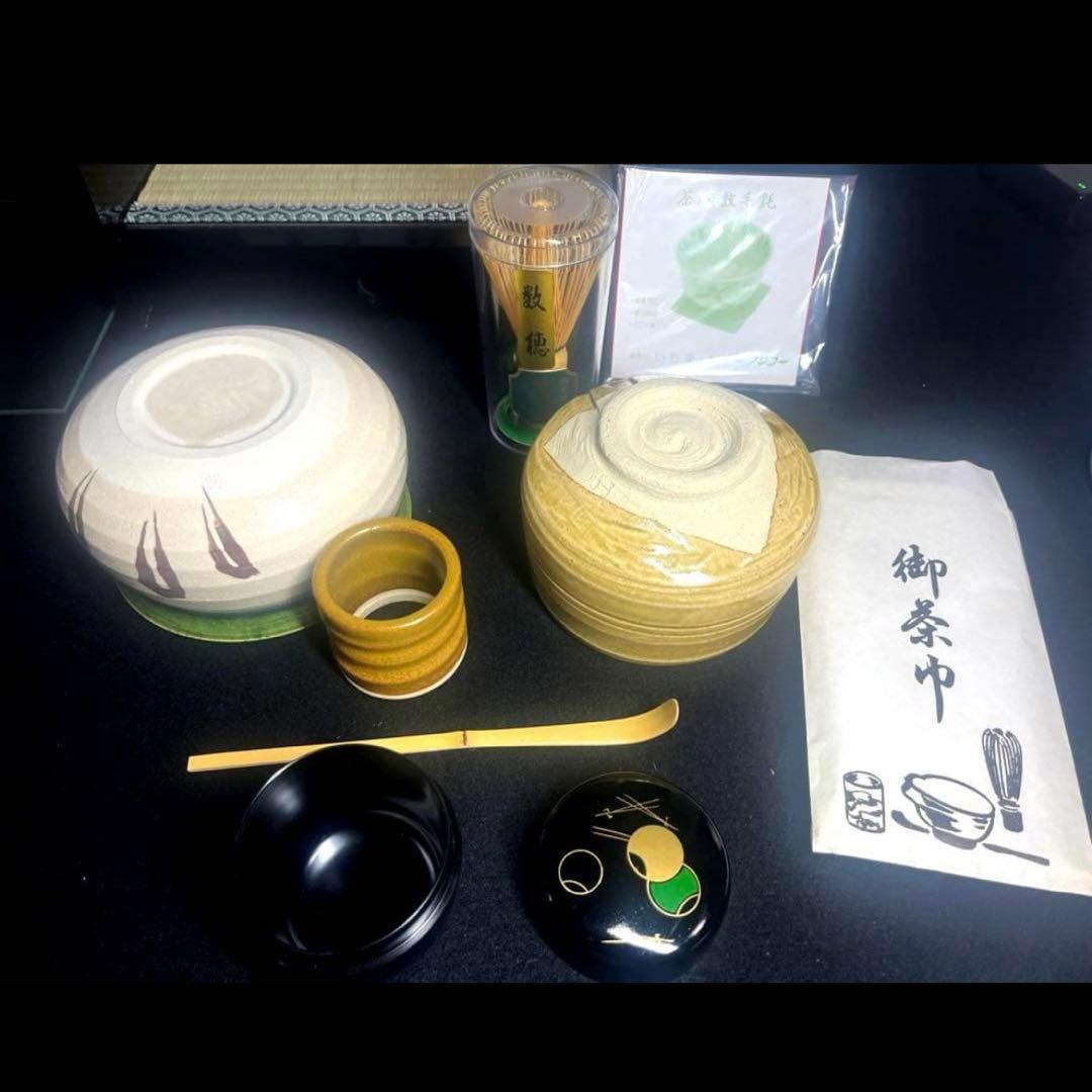 未使用品　茶箱セット 茶箱 茶道具 茶碗 棗 建水 香合 茶筅 茶杓