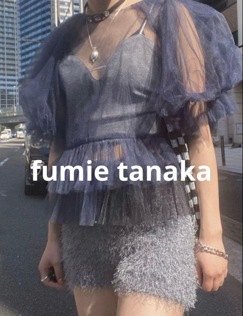 fumie tanaka plain line cami グレー ブラトップ