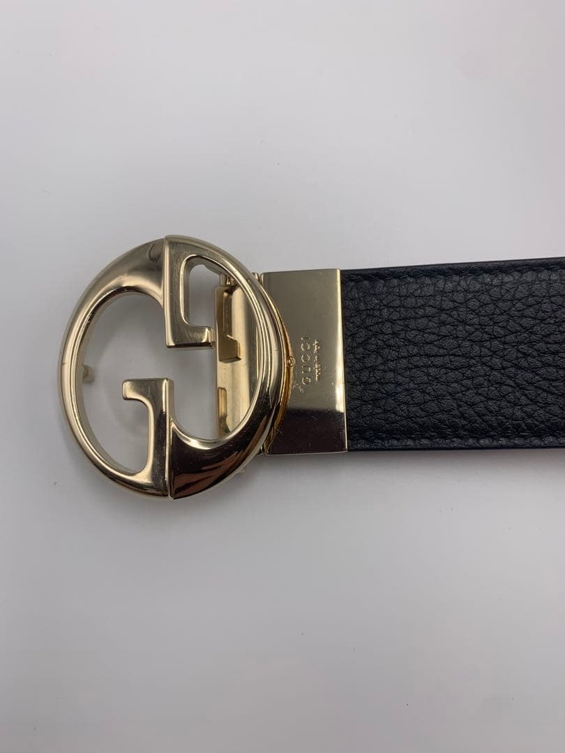 グッチ GUCCI インターロッキングG リバーシブルベルト　カーフ　赤 P55