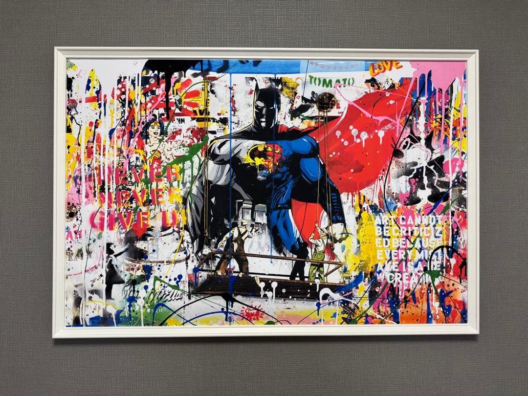 No.310フレーム付きキャンバスアート　バッドマン　スーパーマン