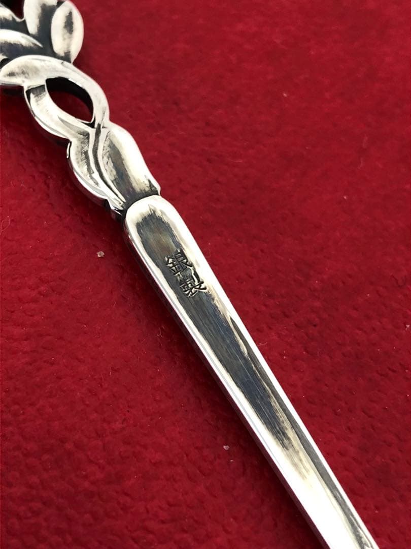 未使用　銀製　スプーン5客セット　純銀　シルバー　バラ　薔薇　SILVERローズ