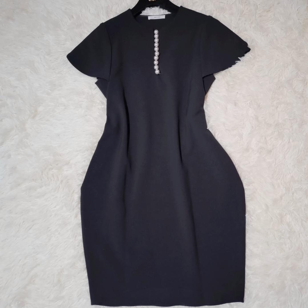 美品✨　ヨーコチャン YCD-620-645 38 ブラック パール ドレス