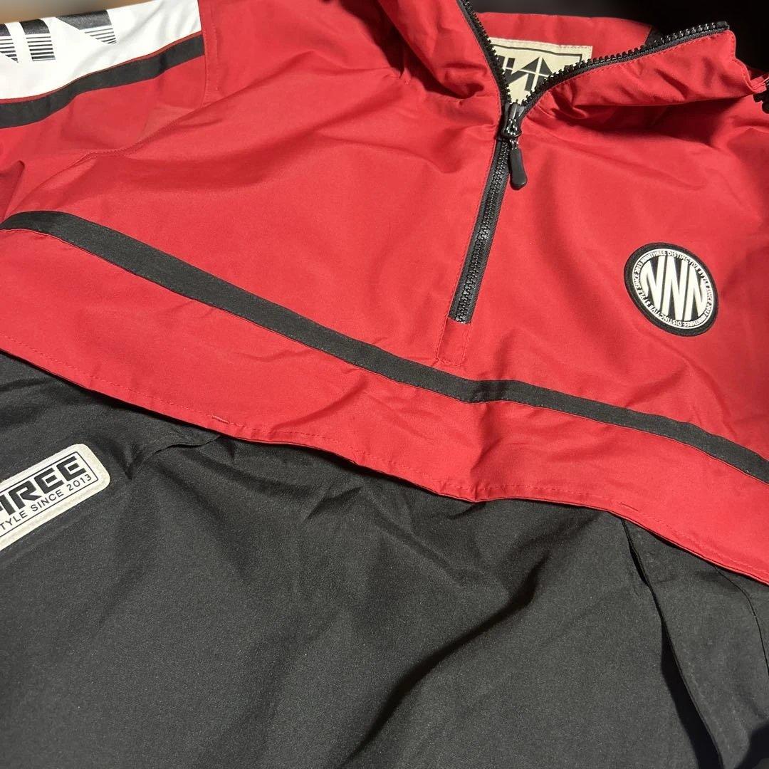 【美品】NNN エヌスリー スノーボード ウェア フード付ジャケットS実寸参考
