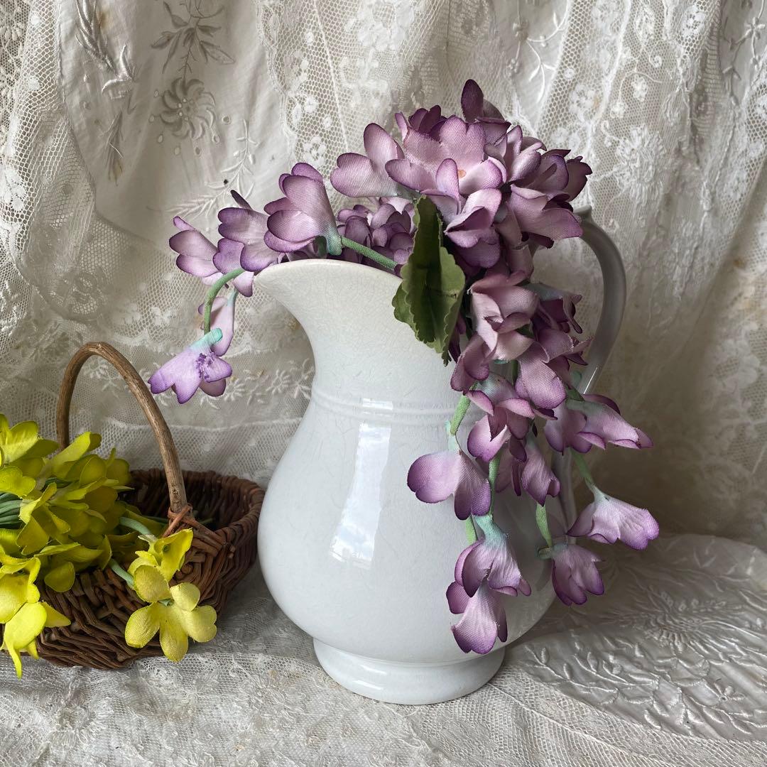 ショワジールロワ　白釉ピシェ　水差し　フラワーベース　フランスアンティーク