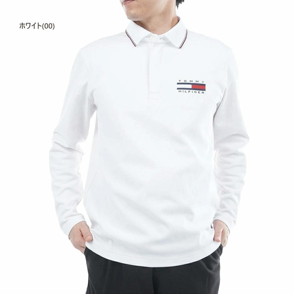 トミーヒルフィガー 長袖ジップアップポロシャツ【M寸】ホワイト thma580