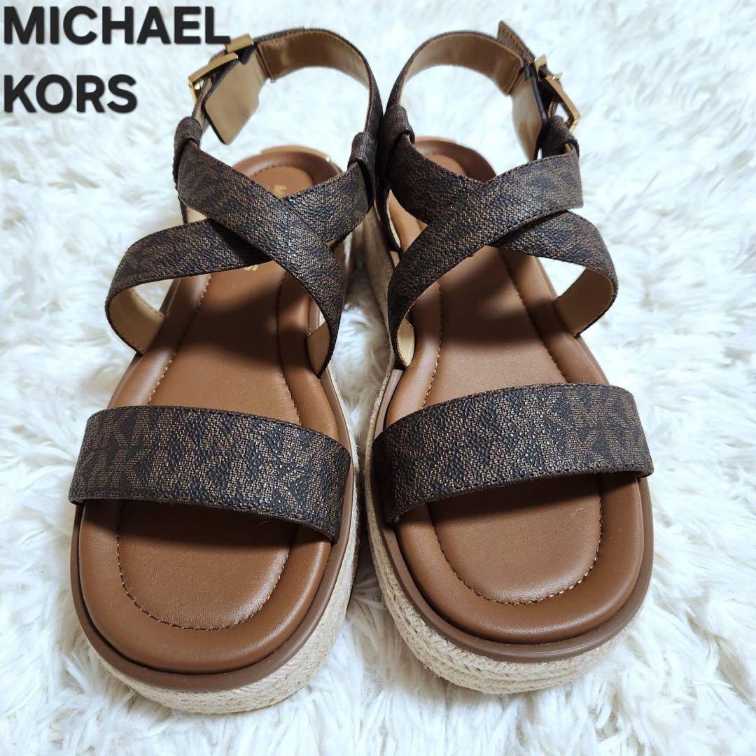 新品未使用　マイケルコース　サンダル　エスパドリーユ　プラットフォーム　24