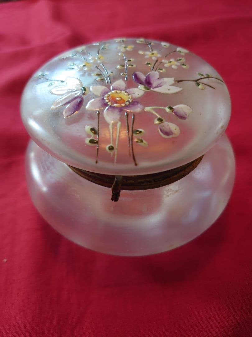 フランス1900s'ボンボニエール エナメルハンドペイント(花絵)