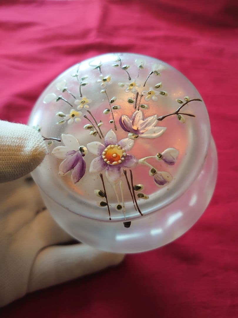 フランス1900s'ボンボニエール エナメルハンドペイント(花絵)