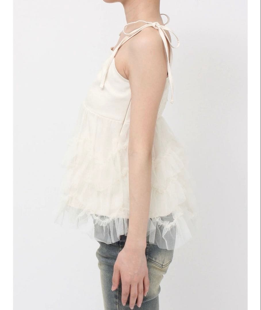RESEXXY チュールフリルペプラムキャミトップス