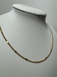 《日本製》K18ゴールドチェーンネックレス ビーズ装飾付き2.2g