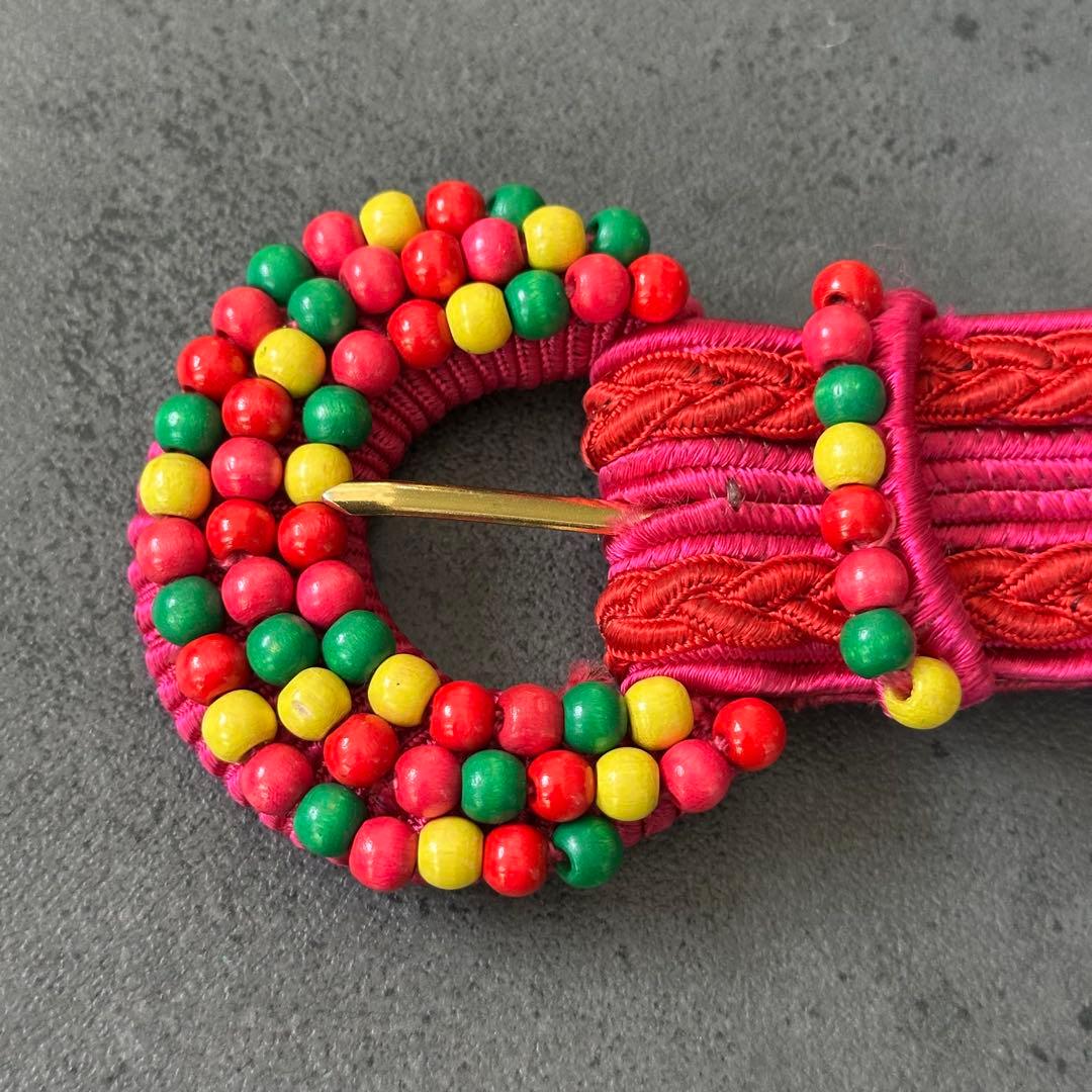 超希少✨イヴ・サンローラン　リヴ・ゴーシュ　ヴィンテージ　織ベルト　ピンク