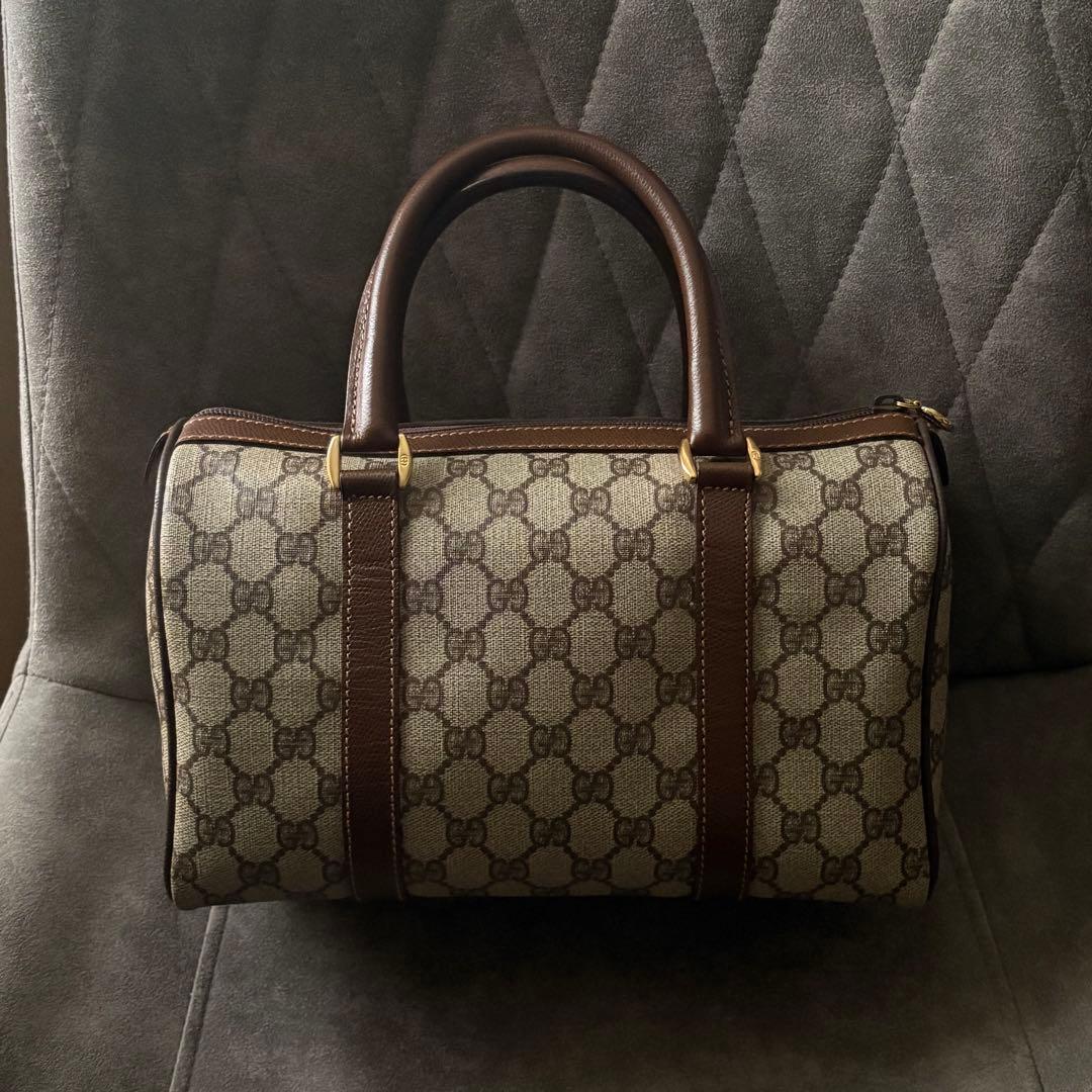 GUCCI ミニ ボストン バッグ シェリーライン GG スプリームキャンバス