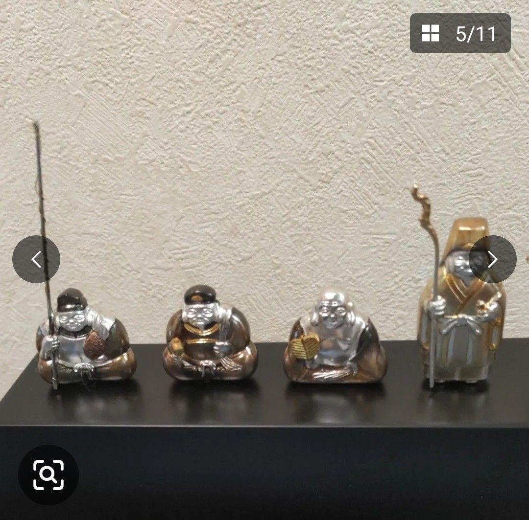 や*ん様 武比古　純銀 恵比寿 大黒 七福神 置物 オブジェ 縁起物