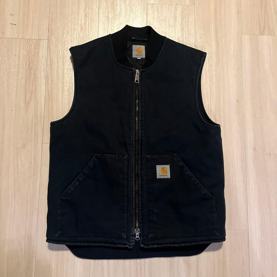 carhartt ベスト カーハート ダックベスト ブラック　キルティング