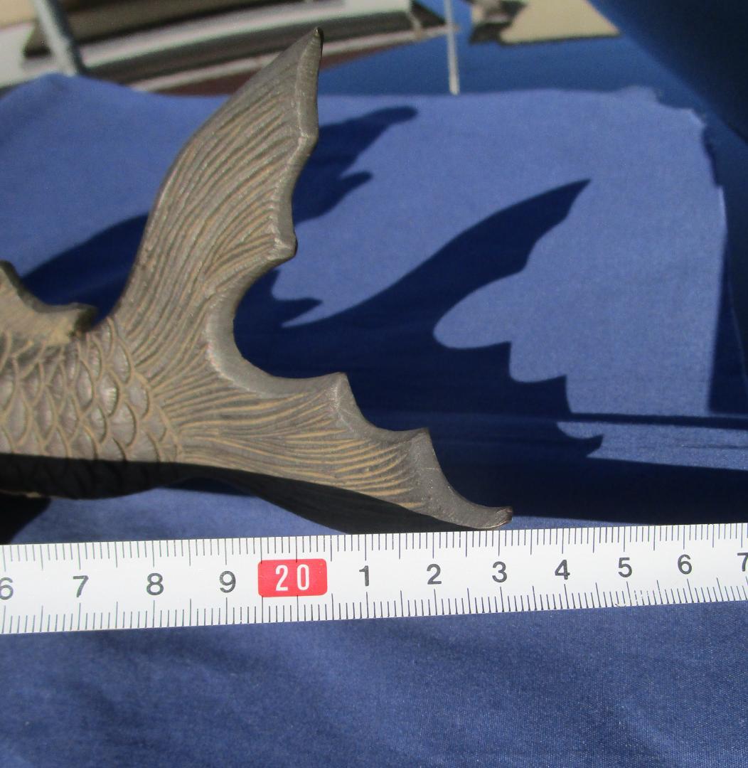 古銅　香炉　置物　乗ったり　書斎物　鯉仙人　程度良し　重さ約1230グラム　1体