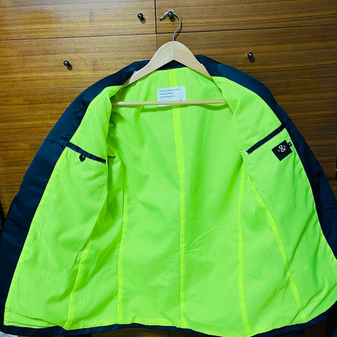 rough&swell MA1スタイルジャケット 紺&ライムイエロー Mサイズ