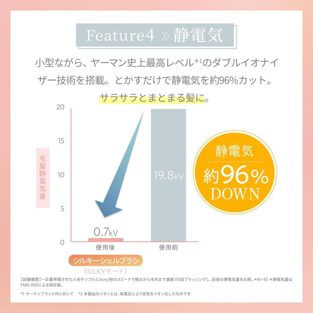 ヤーマンYA-MANヘアブラシ ミーゼ シルキーシェルブラシ白
