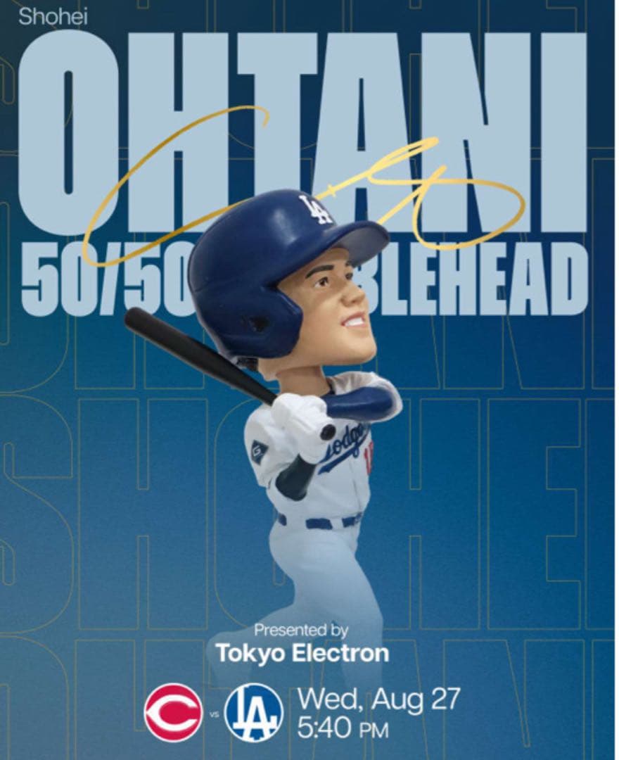 大谷翔平　50/50 ホームラン　ボブルヘッド　ドジャース　来場者限定　冊子付
