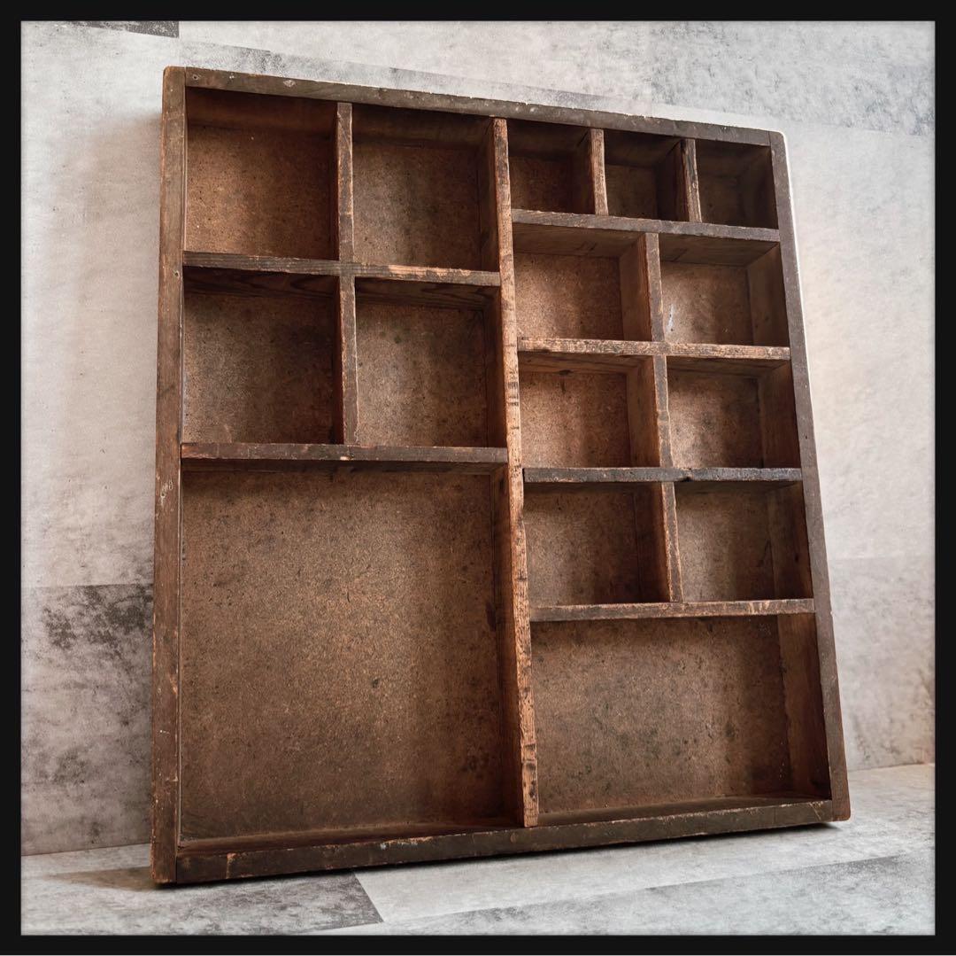 オールドヴィンテージ　 木製プリンタートレイ 飾り棚