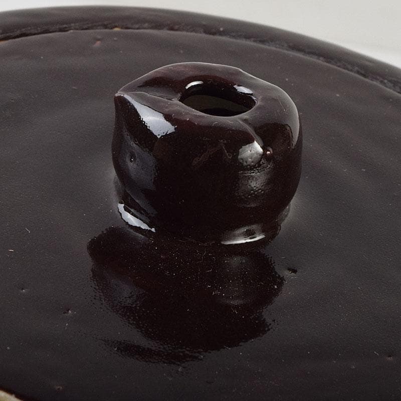 北大路魯山人作　黒織部　花草文　水指　銘清風　清水公照極め箱　M　R9402H