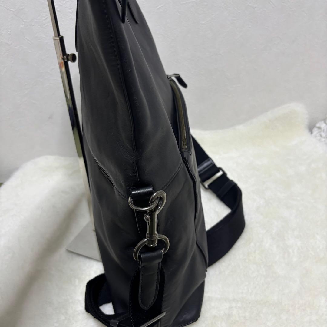 希少 コーチ ビジネスバッグ レザー 2way ショルダーバッグ ブラック 黒