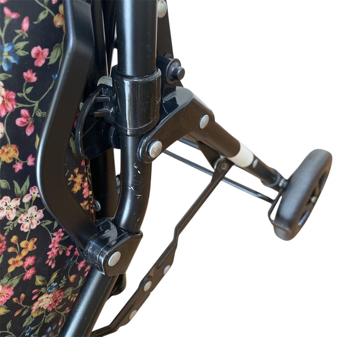 象印ベビー ウィズワン・シャオ シルバーカー ブラックフレーム Bフラワー 軽量