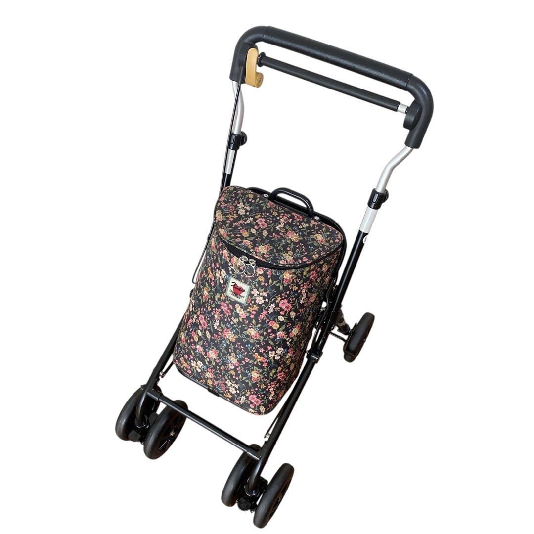 象印ベビー ウィズワン・シャオ シルバーカー ブラックフレーム Bフラワー 軽量