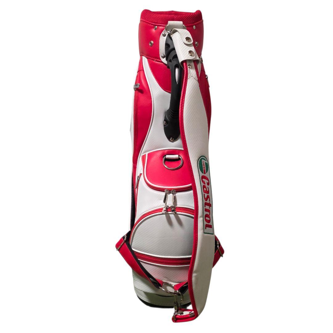 Castrol キャディバッグ 赤白 三点式 カストロール 希少 レア