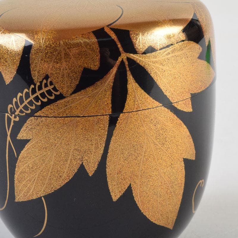 茶道具　輪島塗　栄伸堂　花草蒔絵　棗　共箱　V　9168