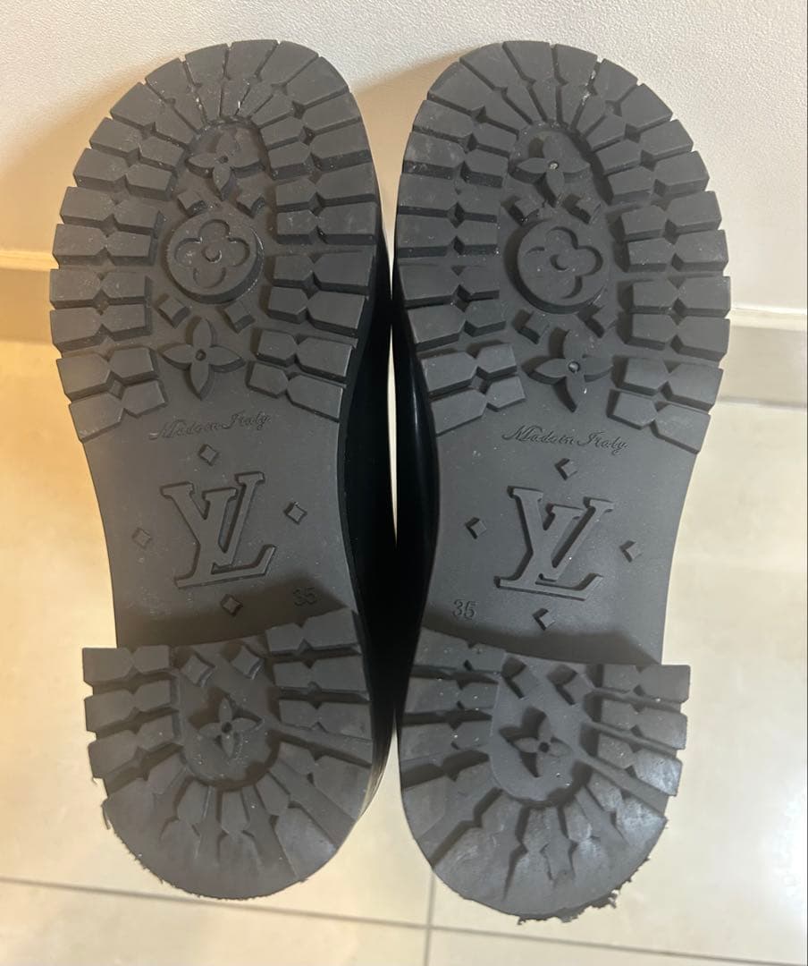 ルイヴィトン モノグラム レインブーツ ロング 黒 35