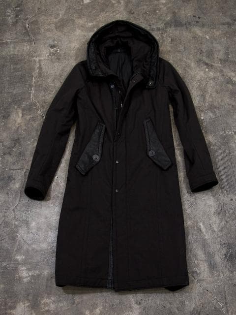 【メーコブ】JULIUS ユリウス レザー切替 ハイネック モッズコート