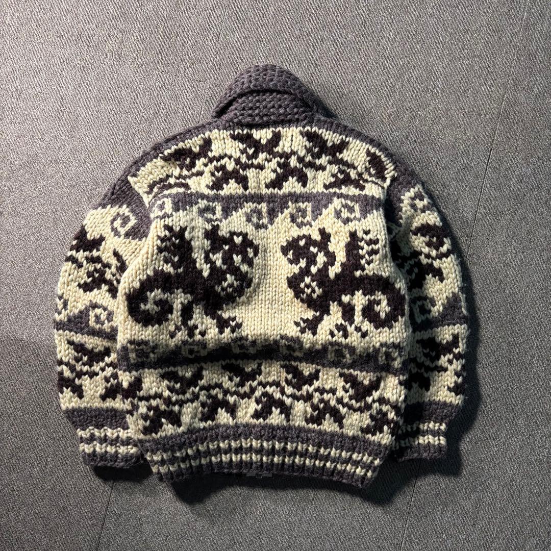 カナダ製 LONGHOUSE カウチンニットセーター ジップアップ