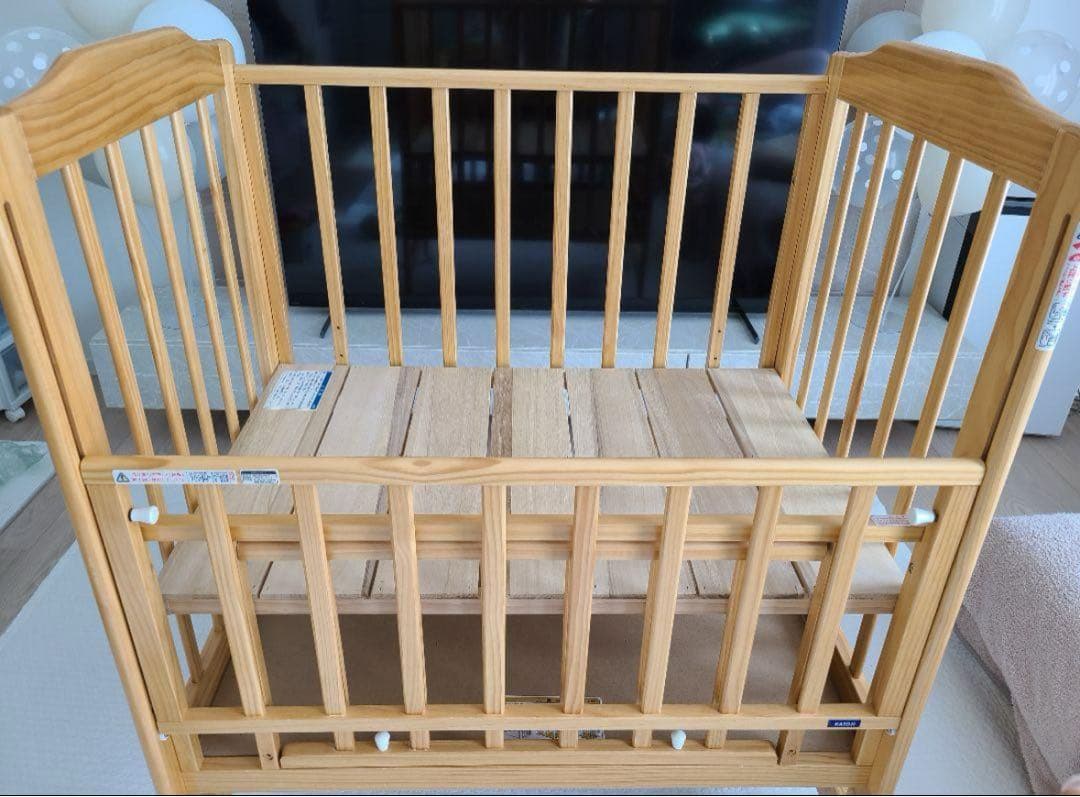 カトージ ハイポジション　ハイシート　ミニベビーベッド（ナチュラル）