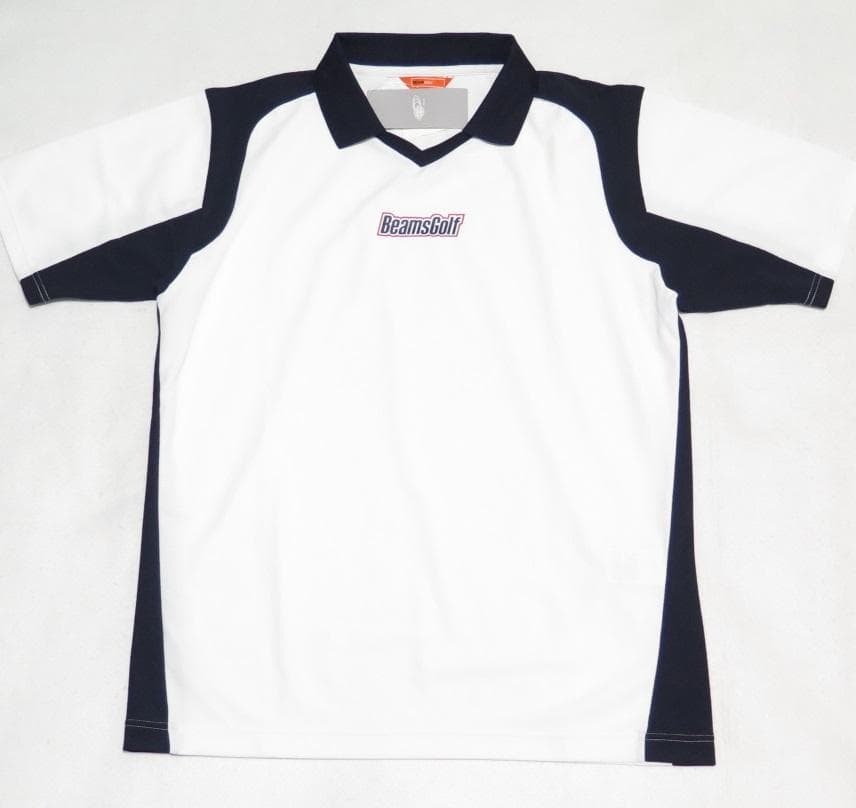 ⓁBEAMS GOLF ビームスゴルフ 襟付きVネックプルオーバーWHITE