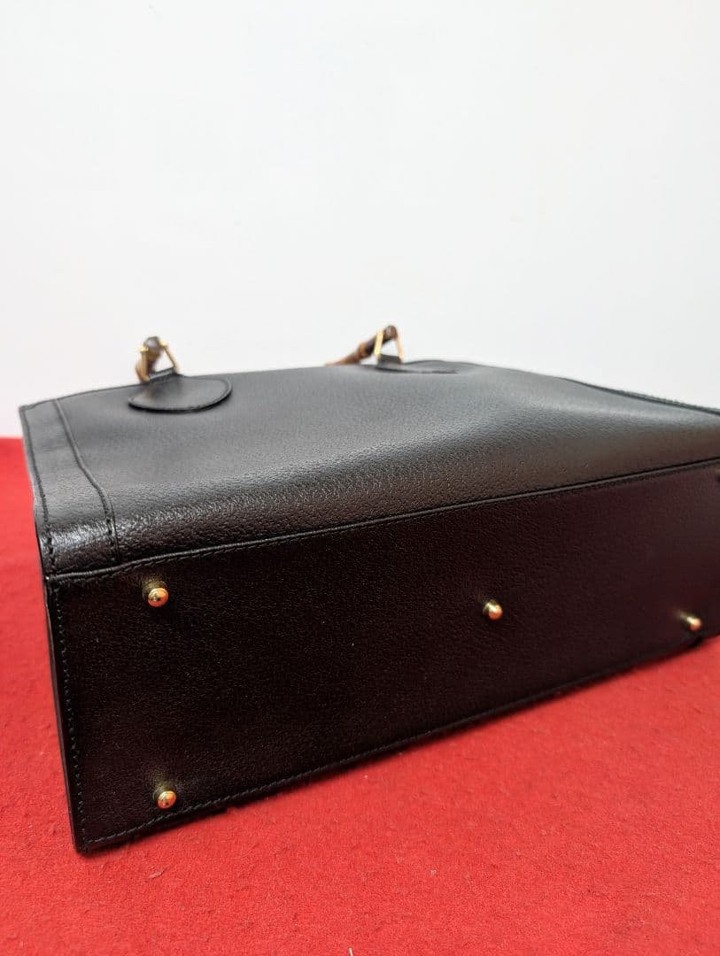 美品 極希少！Gucci バンブー レザーハンドバッグ トートバッグ ブラック