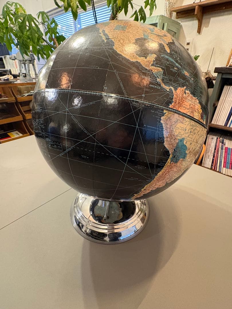 ヴィンテージ アンティーク 地球儀 ブラックオーシャン