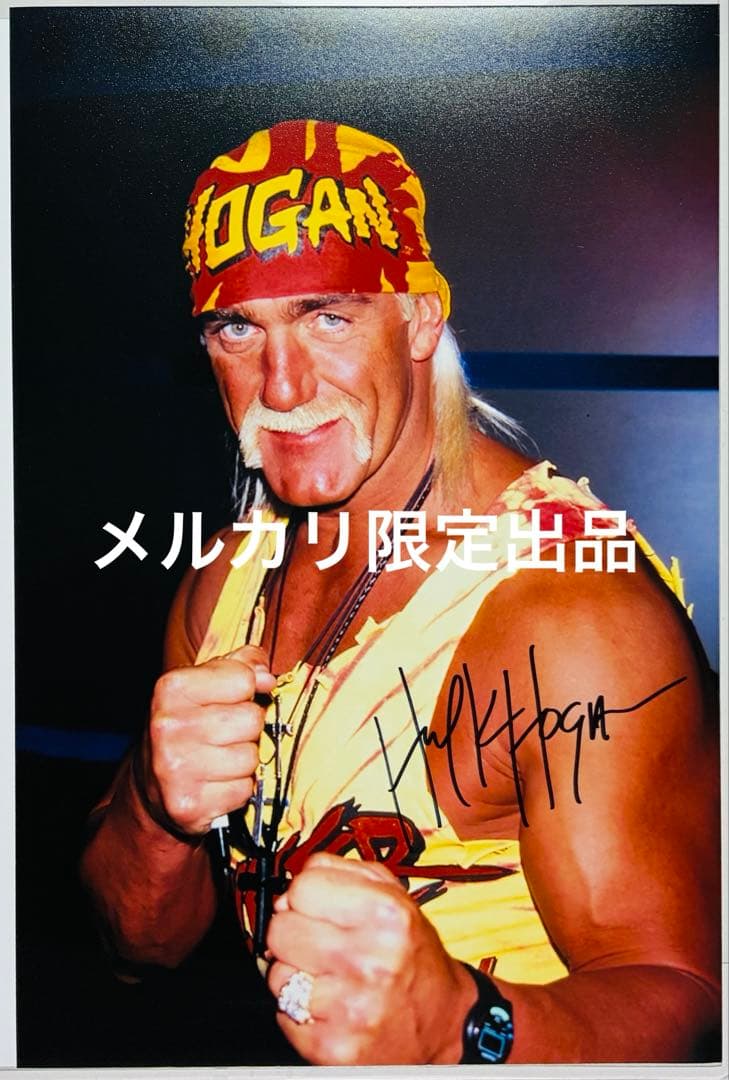 超人 ハルク・ホーガン 直筆サイン入りフォトWWE レジェンドレア