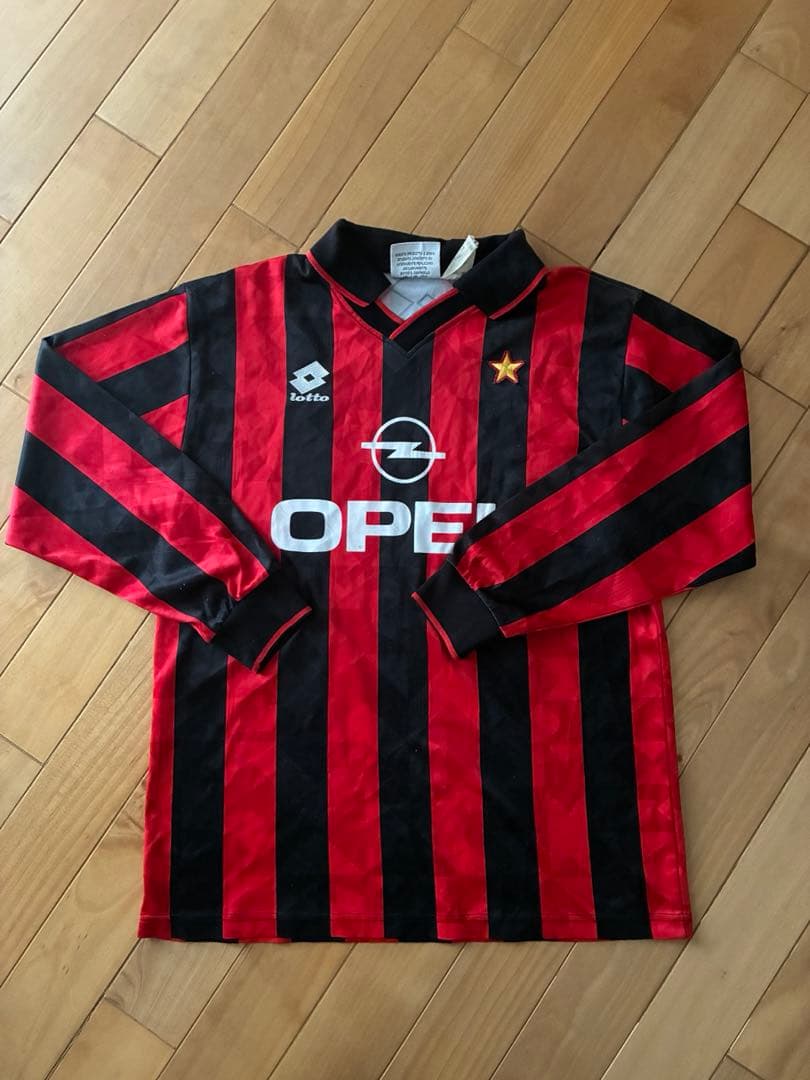 Lotto ACミラン 長袖シャツ Lサイズ 赤黒