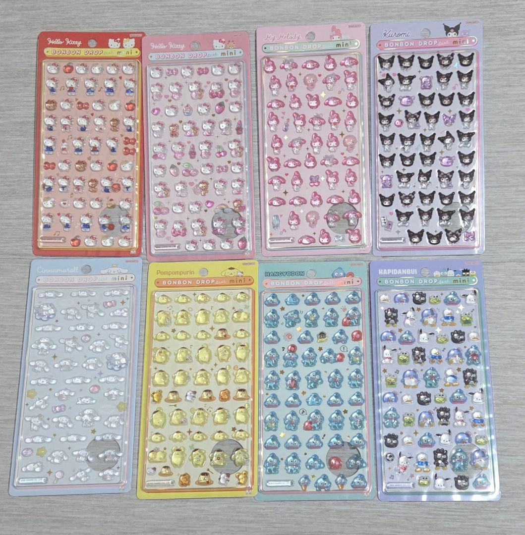 【正規品】ボンボンドロップシール　ミニ　サンリオ 8種　コンプ　はぴだんぶい
