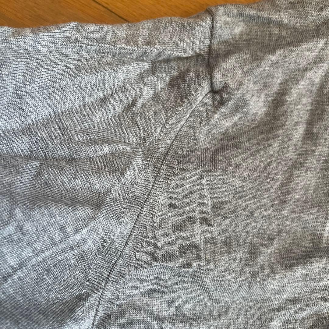 JOHN SMEDLEY グレー ニット ヘンリーネック プルオーバー