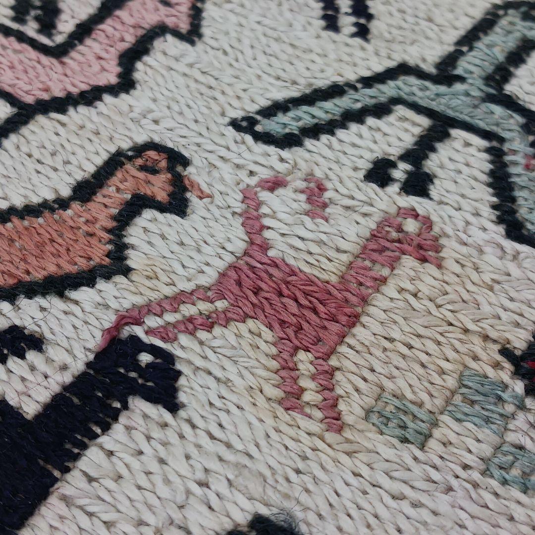 専用Y2773 イラン キリム ウール 手織り ラグマット 138×106㎝