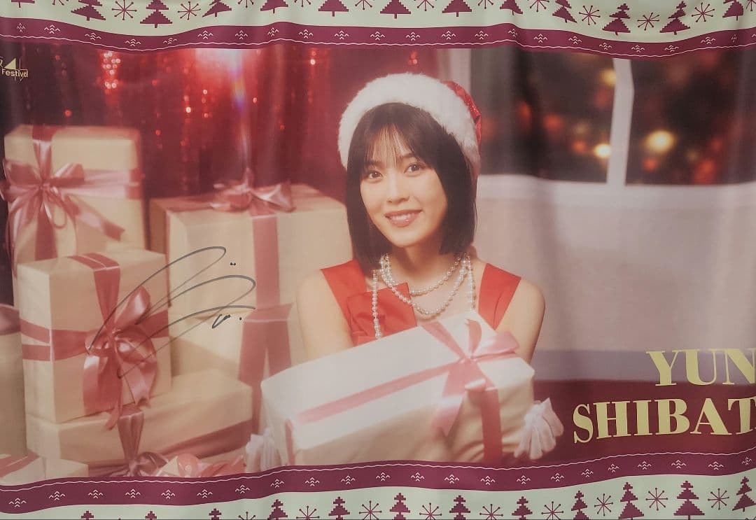 乃木坂46 柴田柚菜 サイン フード付き クリスマスタオル