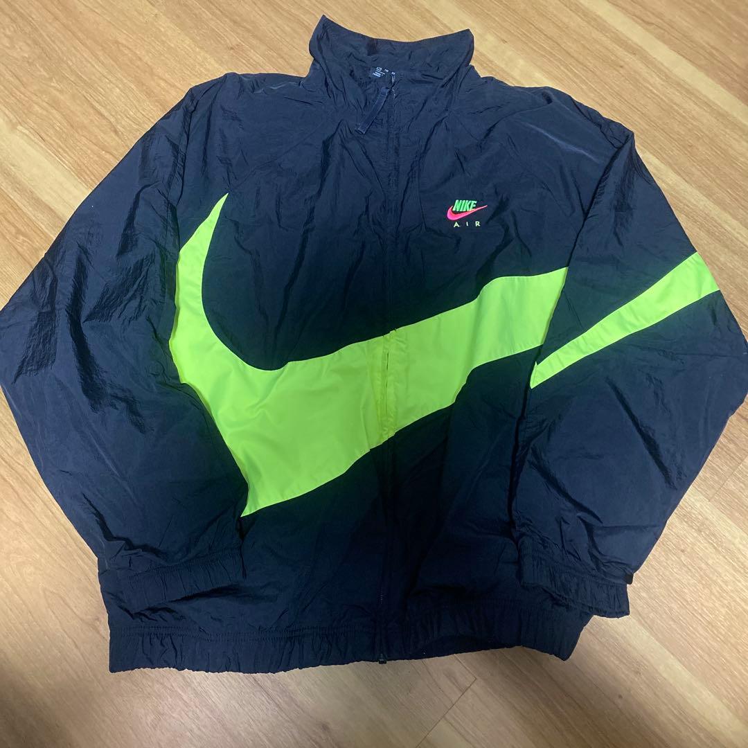 Nike 黒ライムグリーン　ナイロン生地　セットアップ　上2XL 下 XL 希少